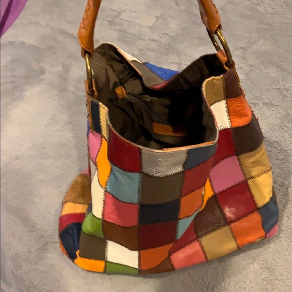 Leather multicolored purse